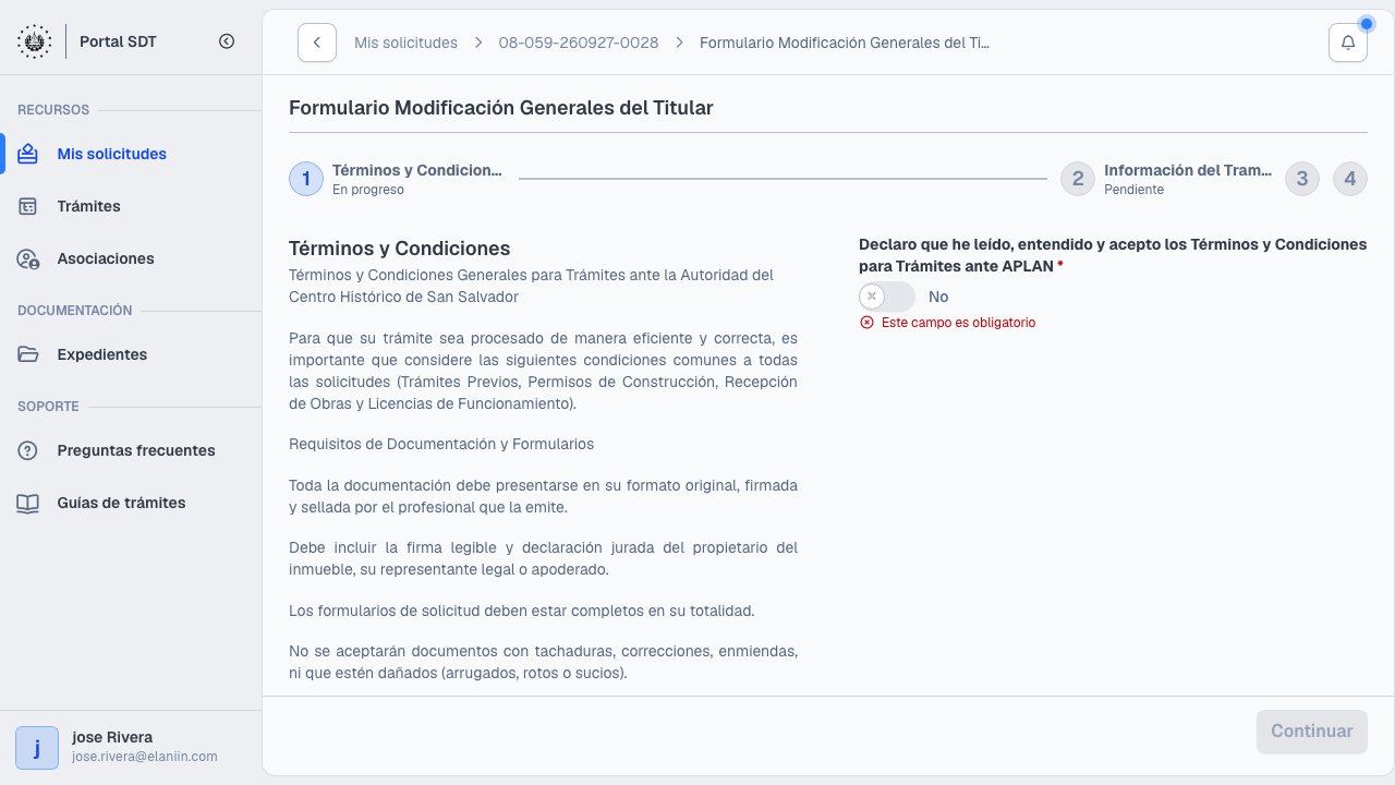 Modificación titular paso 1