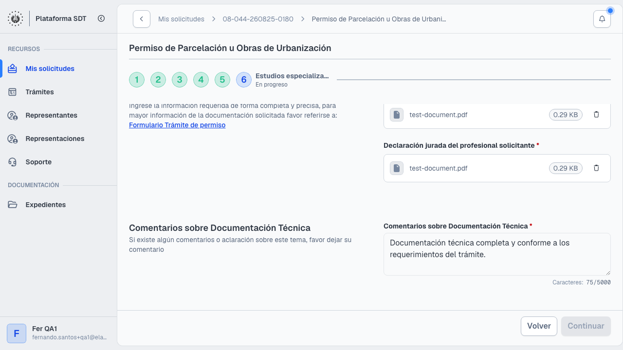 Paso 6: estudios especializados y declaraciones juradas