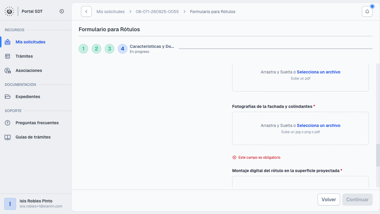 Formulario de rótulos paso 4