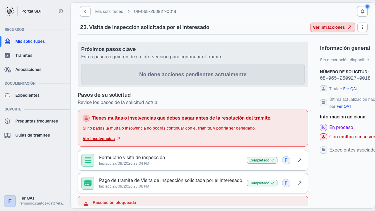 Resolución bloqueada por multas